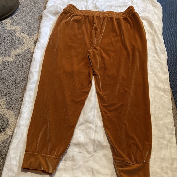 Fabletics velvet pants size large joggers color is light honey - Picture 2 of 4